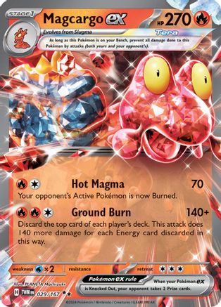 Magcargo ex 029/167  - Holofoil SV06 Twilight Masquerade - Double Rare