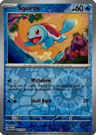 Squirtle (Reverse Cosmos Holo)  007/165  - Holofoil Miscellaneous Cards & Products - Common