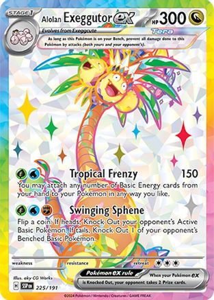 Alolan Exeggutor ex 225/191  - Holofoil SV08 Surging Sparks - Ultra Rare