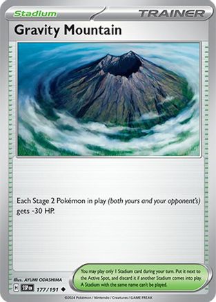 Gravity Mountain 177  - Reverse Holofoil SV08 Surging Sparks - Uncommon