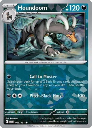 Houndoom (Master Ball Pattern) 063  - Holofoil SV Prismatic Evolutions - Common