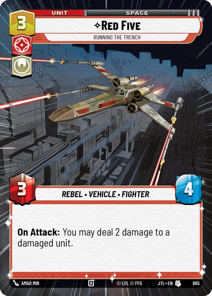 Red Five - Running the Trench (885) (Hyperspace Foil) (885) [Jump to Lightspeed]