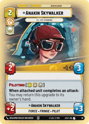 Anakin Skywalker - I'll Try Spinning (Foil) (36) [Jump to Lightspeed: Weekly Play]