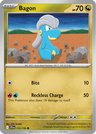 Bagon 112  - Reverse Holofoil SV09 Journey Together - Common