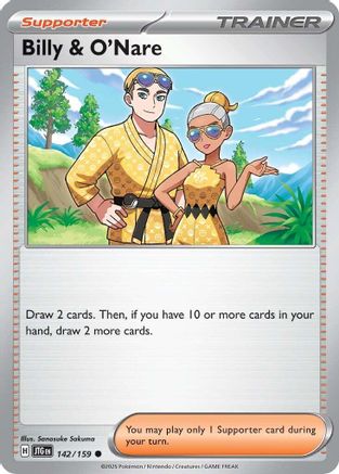 Billy & O'Nare 142  - Reverse Holofoil SV09 Journey Together - Common