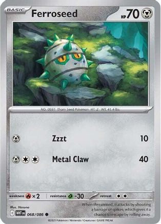 Ferroseed 068  - Reverse Holofoil SV White Flare - Common