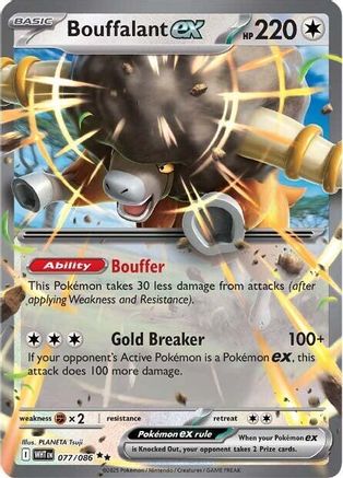 Bouffalant ex 077  - Holofoil SV White Flare - Double Rare
