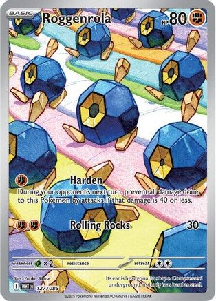 Roggenrola 127/086  - Holofoil SV White Flare - Illustration Rare