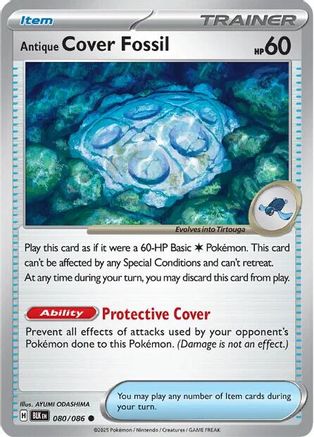 Antique Cover Fossil 080  - Reverse Holofoil SV Black Bolt - Common