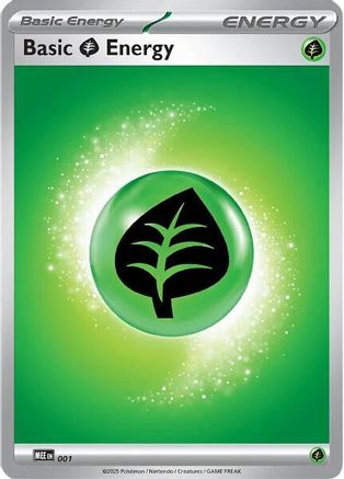 Basic Grass Energy 001  - Reverse Holofoil MEE Mega Evolution Energies - Common