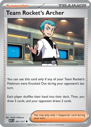 Team Rocket's Archer 201  - Reverse Holofoil ME Ascended Heroes - Uncommon