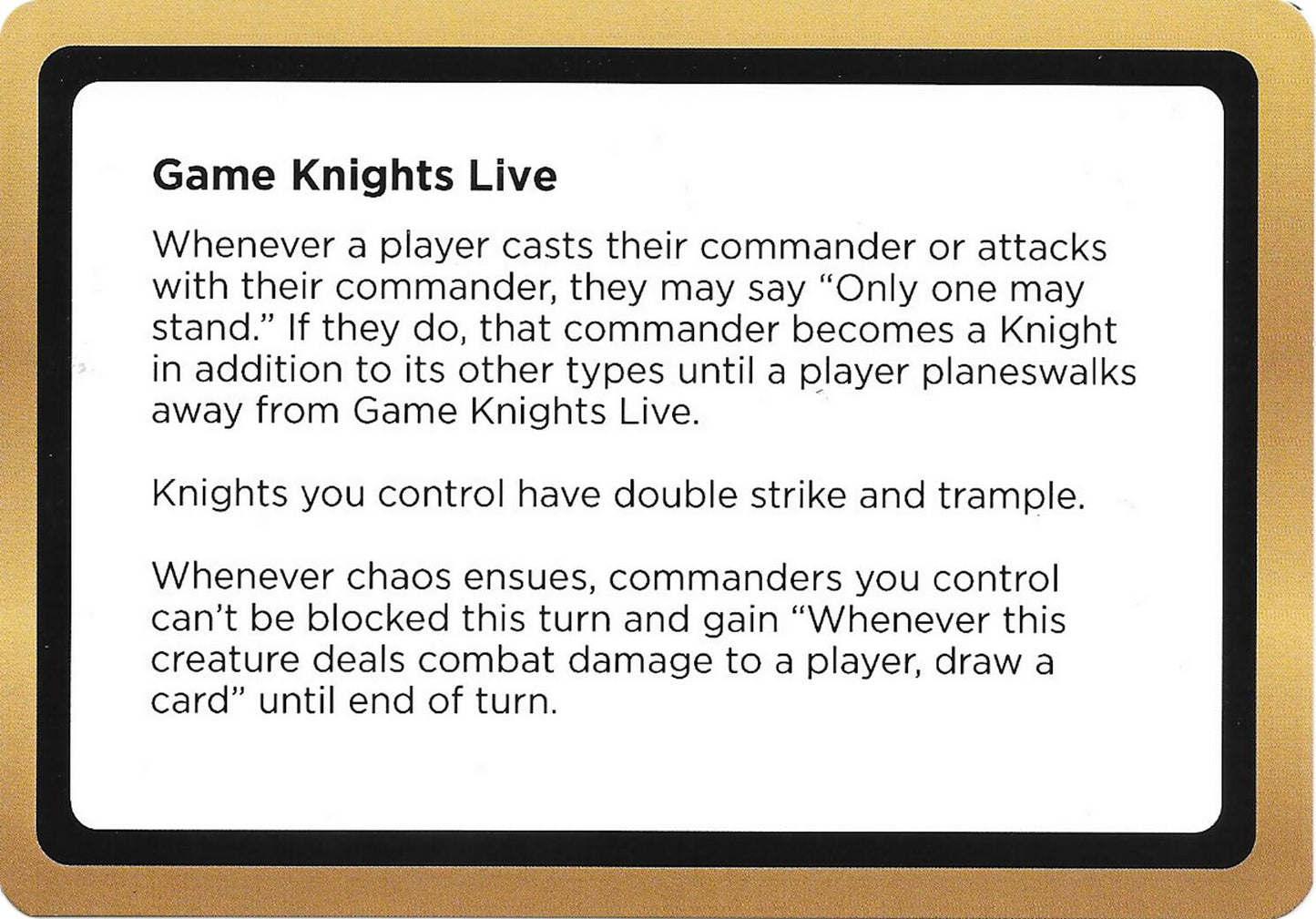 Game Knights Live (Black Lotus Unknown Planechase) [Oversize Cards]