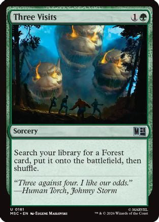 Three Visits (Surge Foil) [Marvel Super Heroes Commander]