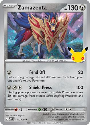 Zamazenta 107  - Holofoil ME 30th Celebration - Rare