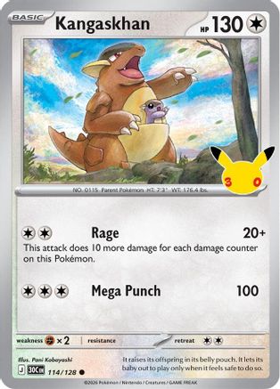 Kangaskhan 114  - Holofoil ME 30th Celebration - Common