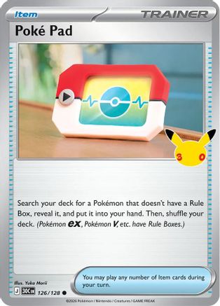 Poke Pad 126  - Holofoil ME 30th Celebration - Common