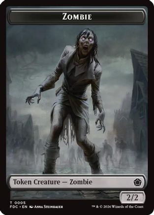 Zombie // Zombie Knight Double-Sided Token (FDC-5 // 6) - Commander: Foundations
