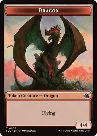 Dragon (0007) // Treasure Double-Sided Token (FDC-7 // 16) - Commander: Foundations