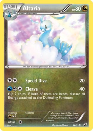 Altaria 092/113  - Reverse Holofoil Legendary Treasures - Uncommon
