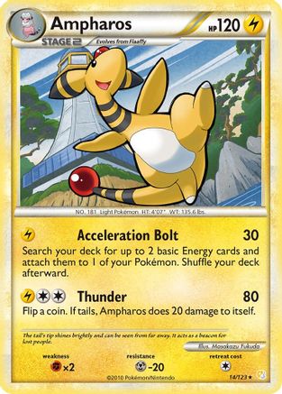 Ampharos 014  - Reverse Holofoil HeartGold SoulSilver - Rare
