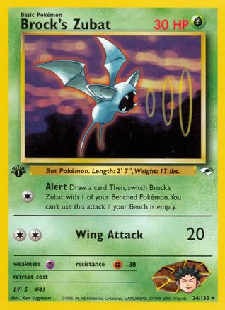 Brock's Zubat (24) (24) 024  - 1st Edition Gym Heroes - Rare