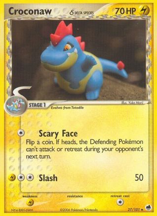 Croconaw (Delta Species) 027  - Reverse Holofoil Dragon Frontiers - Uncommon