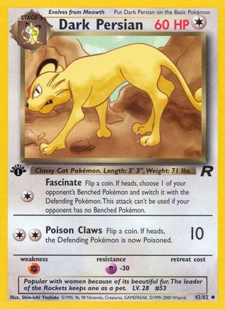 Dark Persian 042  - 1st Edition Team Rocket - Uncommon