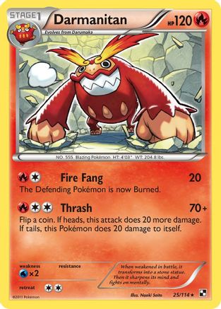 Darmanitan  - Reverse Holofoil Black and White - Rare