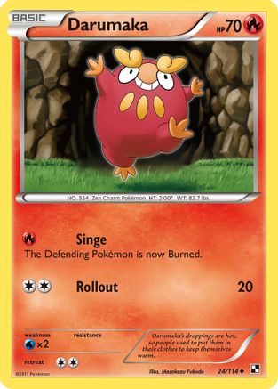 Darumaka (24)  - Reverse Holofoil Black and White - Uncommon