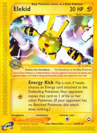 Elekid  - Reverse Holofoil Aquapolis - Rare
