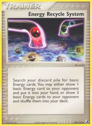 Energy Recycle System  - Reverse Holofoil Unseen Forces - Uncommon