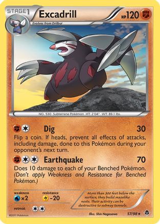 Excadrill (57)  - Reverse Holofoil Emerging Powers - Rare