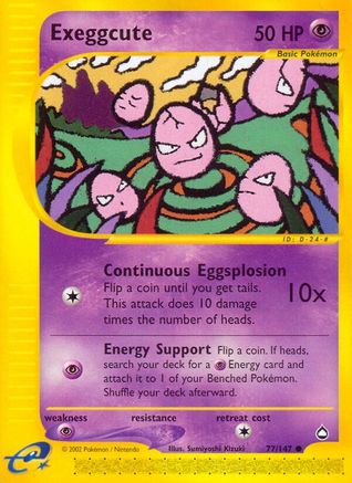 Exeggcute (77)  - Reverse Holofoil Aquapolis - Common