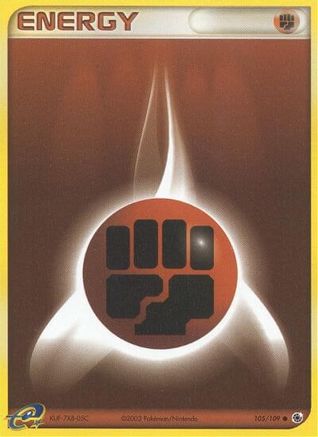 Fighting Energy 105  - Reverse Holofoil Ruby and Sapphire - Common