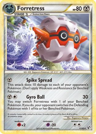 Forretress (13)  - Reverse Holofoil Undaunted - Rare