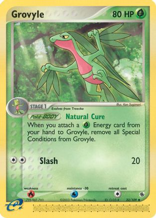 Grovyle - 32/109/109  Ruby and Sapphire - Uncommon