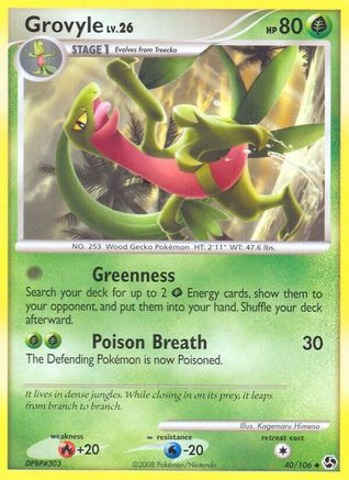 Grovyle  - Reverse Holofoil Great Encounters - Uncommon