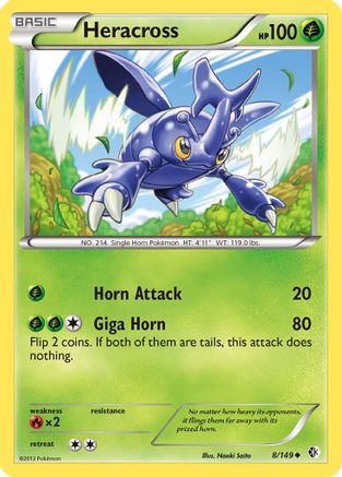 Heracross  - Reverse Holofoil Boundaries Crossed - Uncommon