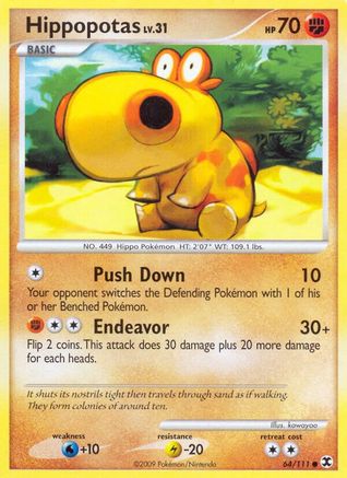 Hippopotas  - Reverse Holofoil Rising Rivals - Common