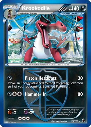 Krookodile (Team Plasma)  - Reverse Holofoil Plasma Freeze - Rare