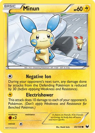 Minun 040  - Reverse Holofoil Dark Explorers - Common