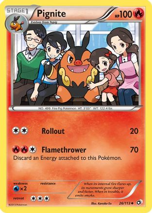 Pignite 026  - Reverse Holofoil Legendary Treasures - Uncommon