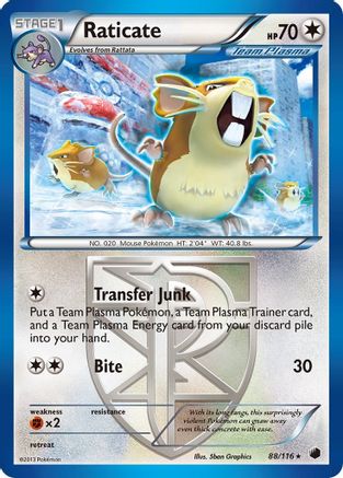 Raticate (Team Plasma) 088  Plasma Freeze - Rare