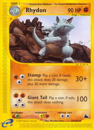 Rhydon (29)  - Reverse Holofoil Skyridge - Rare