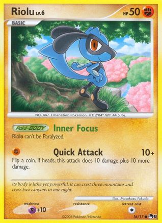 Riolu 016  - Reverse Holofoil POP Series 8 - Common