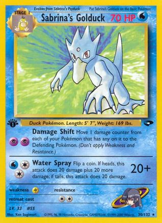 Sabrina's Golduck 030  - 1st Edition Gym Challenge - Rare