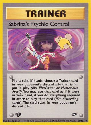 Sabrina's Psychic Control 121  - 1st Edition Gym Challenge - Uncommon