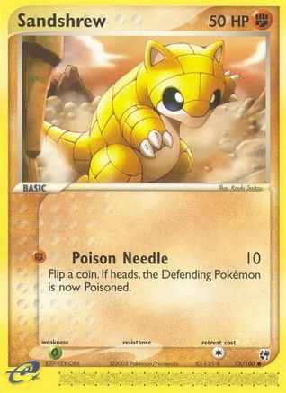 Sandshrew 075  - Reverse Holofoil Sandstorm - Common