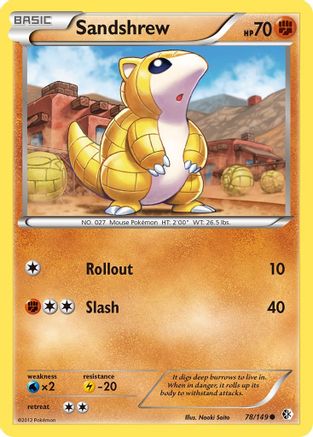 Sandshrew  - Reverse Holofoil Boundaries Crossed - Common