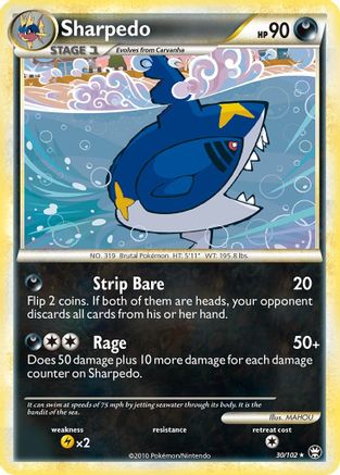 Sharpedo  - Reverse Holofoil Triumphant - Rare